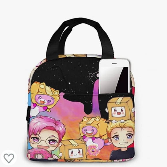 Cute Pink Lunch Bag for Girls Boys kawaii Reusable Insulated Lunch Box - Picture 1 of 6